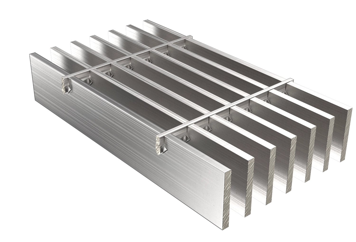 Rendering of Ohio Gratings' 11SGF4 Standard Aluminum Swaged Flushtop Grating