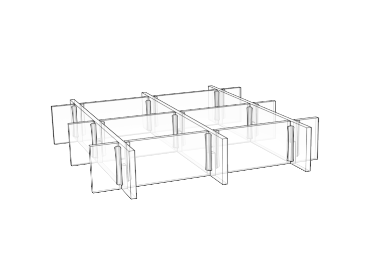 Rendering of egg crate grating product